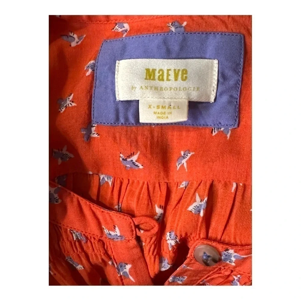 Maeve Anthropologie Red Sleeveless Top XS - Picture 5 of 6
